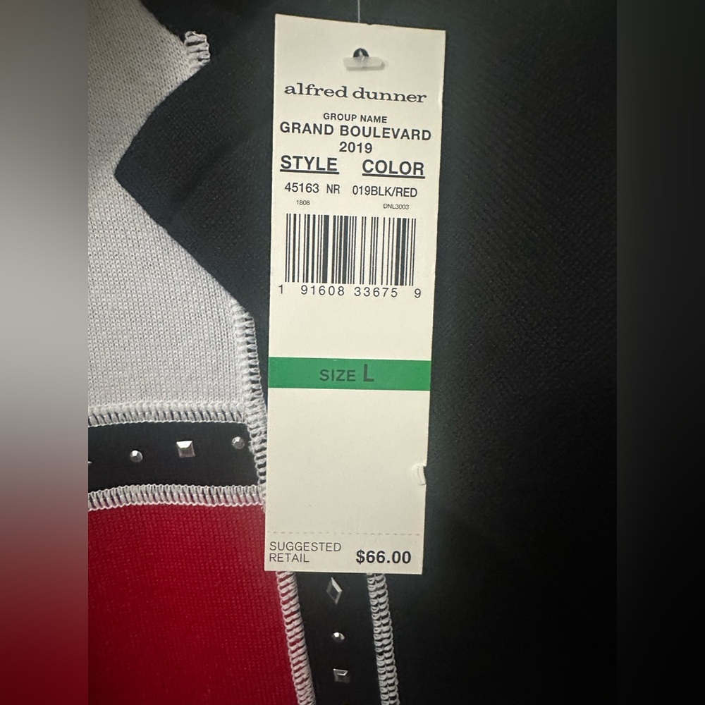 Alfred Dunner Black, Red, and White Long Sleeve Top - Picture 4 of 5